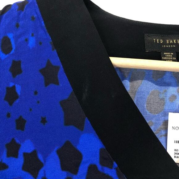 Ted Baker blouse Shanni Topez eyelet detail blue - Ted Size 0 (US 2) - Picture 7 of 11